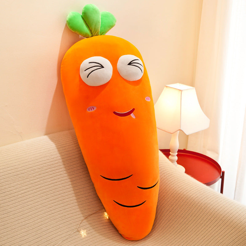 KTX-608723 Radish-Shaped Plush Expression Pillow Toy for Home Decor