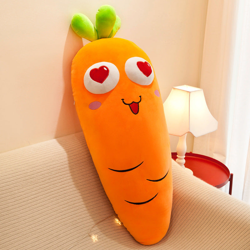 KTX-608723 Radish-Shaped Plush Expression Pillow Toy for Home Decor