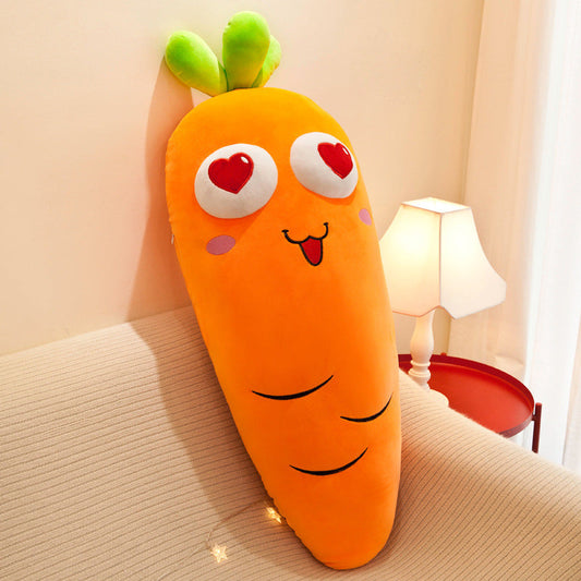 KTX-608723 Radish-Shaped Plush Expression Pillow Toy for Home Decor