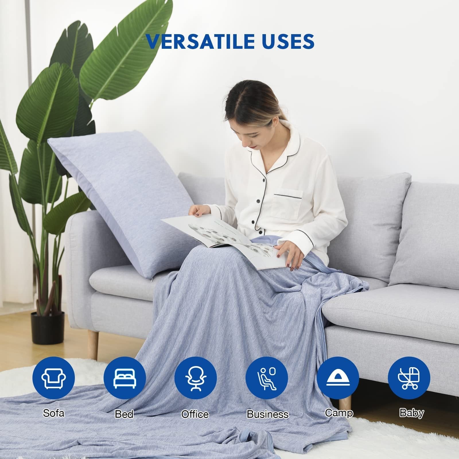 KTX-609363 Lightweight Breathable Cooling Blanket - Double-Sided Soft Polyester for Summer Comfort