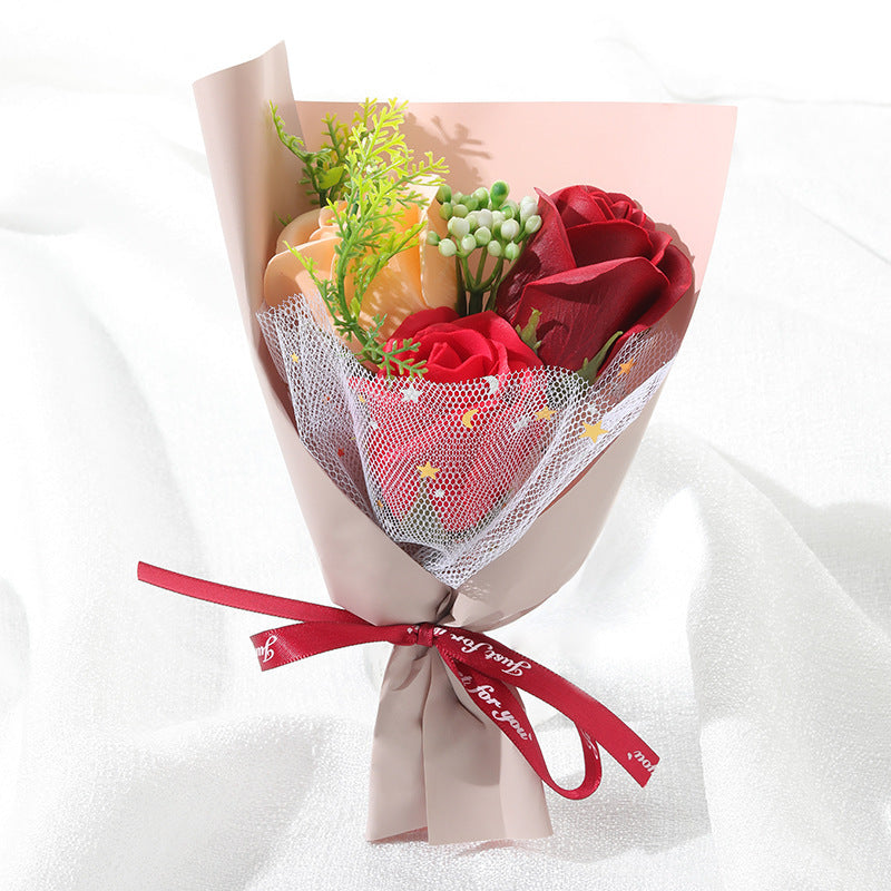 KTX-610963 Charming Simulation Rose Soap Flower Bouquet - Various Styles for Weddings, Birthdays, and Special Occasions