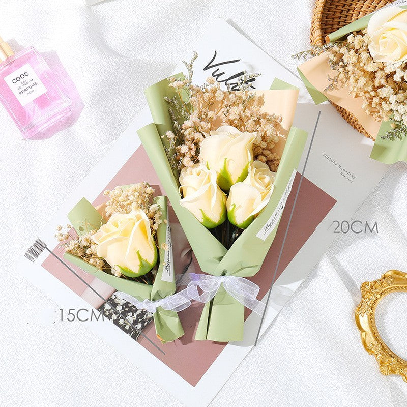 KTX-610963 Charming Simulation Rose Soap Flower Bouquet - Various Styles for Weddings, Birthdays, and Special Occasions