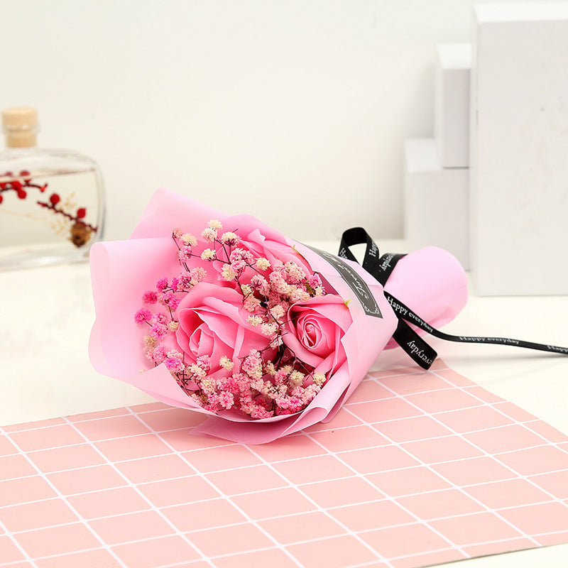 KTX-610963 Charming Simulation Rose Soap Flower Bouquet - Various Styles for Weddings, Birthdays, and Special Occasions
