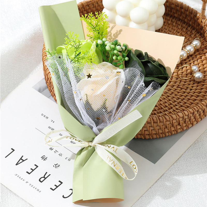 KTX-610963 Charming Simulation Rose Soap Flower Bouquet - Various Styles for Weddings, Birthdays, and Special Occasions