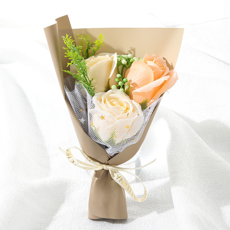 KTX-610963 Charming Simulation Rose Soap Flower Bouquet - Various Styles for Weddings, Birthdays, and Special Occasions