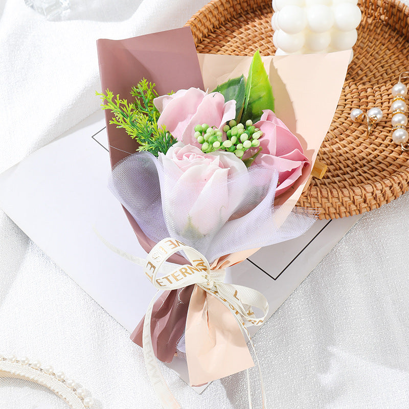 KTX-610963 Charming Simulation Rose Soap Flower Bouquet - Various Styles for Weddings, Birthdays, and Special Occasions