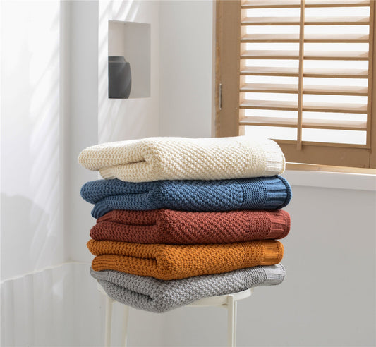 KTX-611027 Cozy Acrylic Lunch Break Blanket for Home or Office - 130x160cm, Spring & Autumn Colors