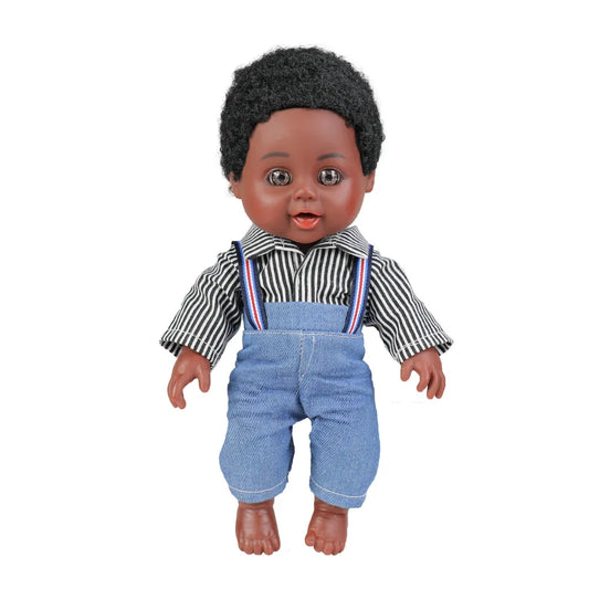 KTX-611859 Cute 10-inch Lifelike Silicone African Baby Doll for Kids - Educational Soft Toy