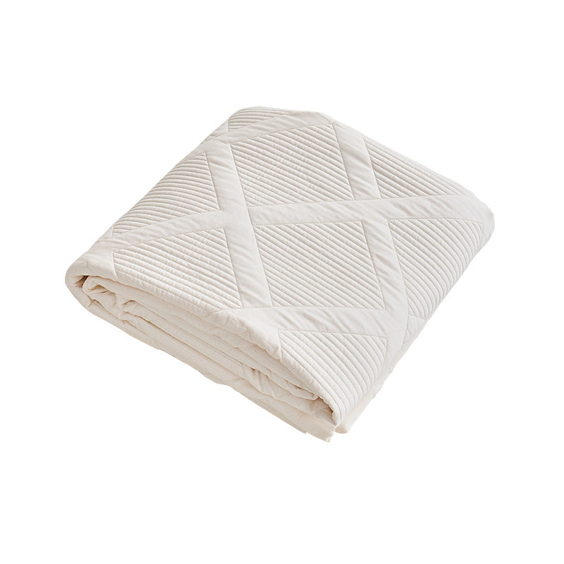 KTX-612499 Summer Cool Feeling Thin Quilt Set with 2 Pillowcases - 100% Tencel Cotton, Solid Color Design