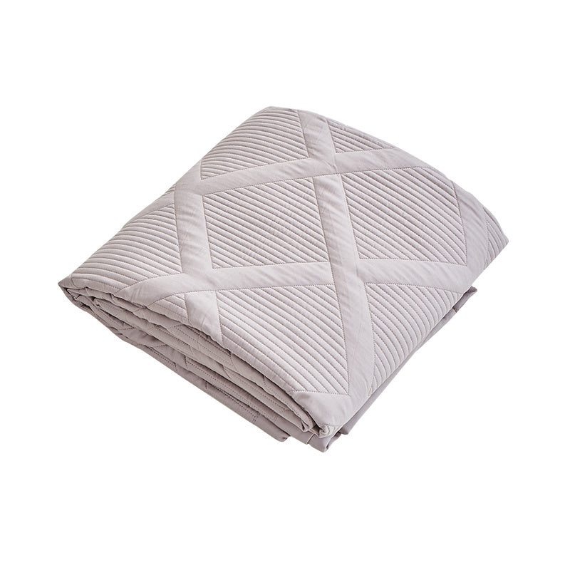 KTX-612499 Summer Cool Feeling Thin Quilt Set with 2 Pillowcases - 100% Tencel Cotton, Solid Color Design