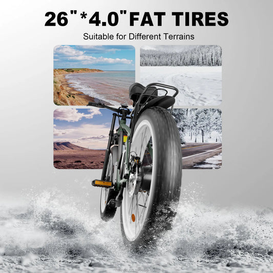 KTX-612883 Dual Motor Electric Bike 2000W 48V Fat Tire 26 Inch with Hydraulic Brakes and 7 Speed Gears