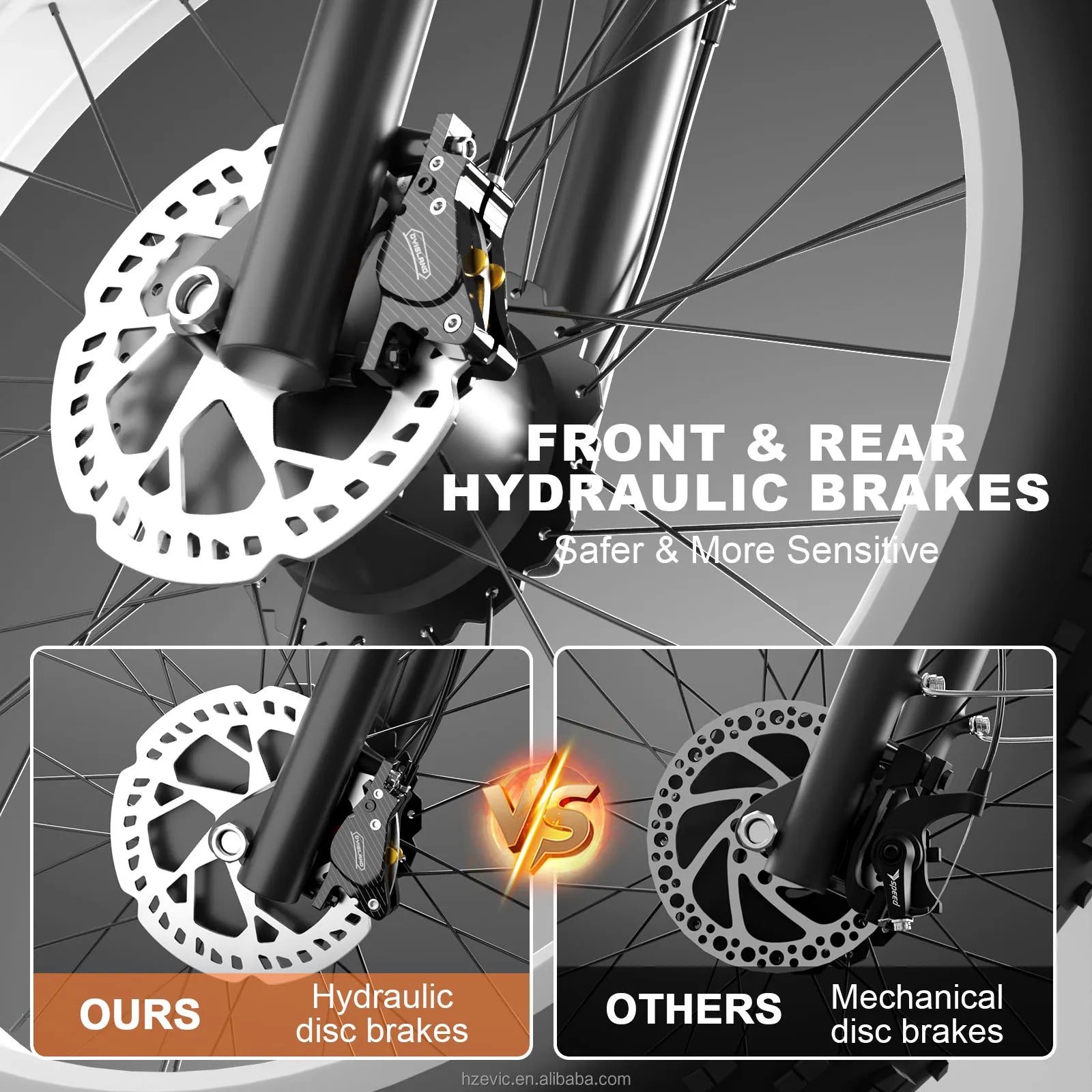 KTX-612883 Dual Motor Electric Bike 2000W 48V Fat Tire 26 Inch with Hydraulic Brakes and 7 Speed Gears