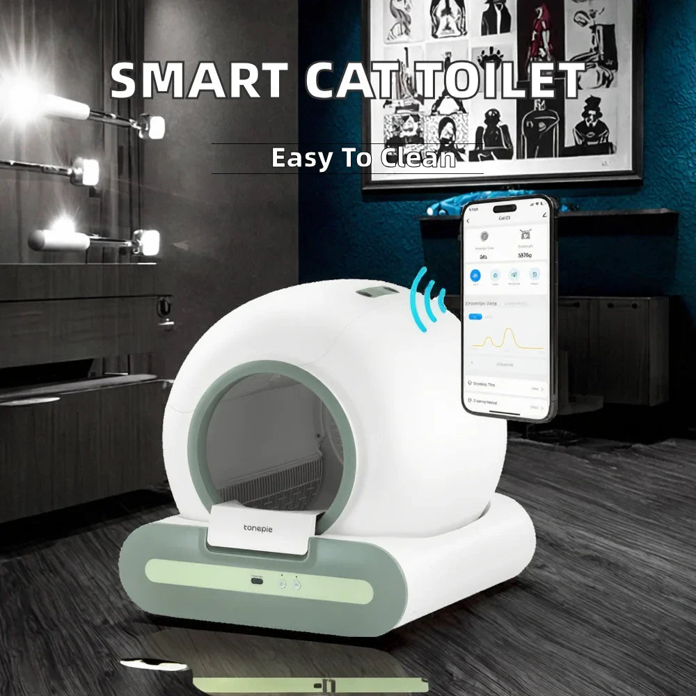 KTX-613779 Automatic Self-Cleaning 70L Plastic Cat Litter Box with Eco-Friendly Enclosure