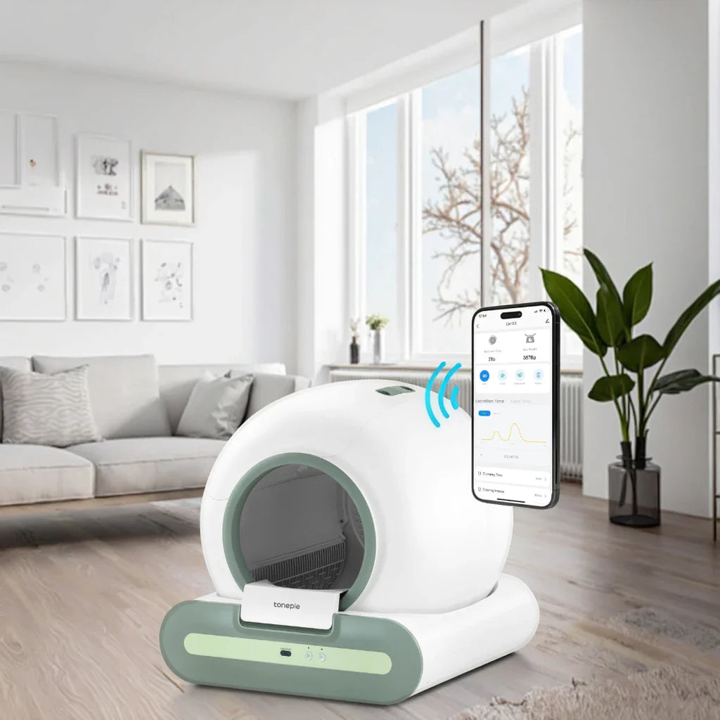 KTX-613779 Automatic Self-Cleaning 70L Plastic Cat Litter Box with Eco-Friendly Enclosure