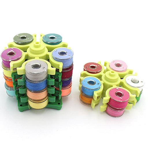 KTX-614163 Rotary Bobbin Box with Clip - Compact 9x7cm Storage Solution