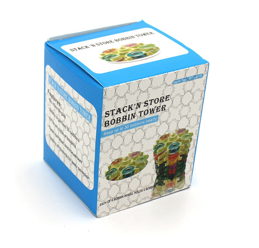 KTX-614163 Rotary Bobbin Box with Clip - Compact 9x7cm Storage Solution