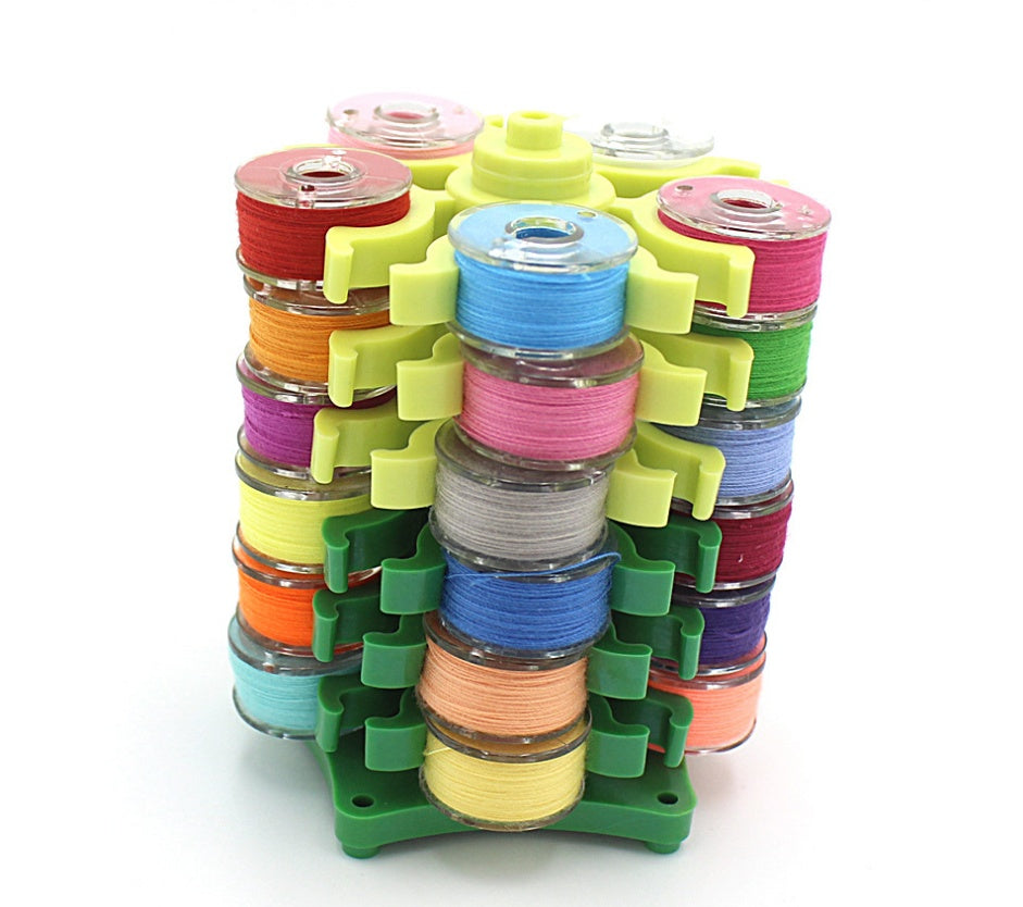 KTX-614163 Rotary Bobbin Box with Clip - Compact 9x7cm Storage Solution