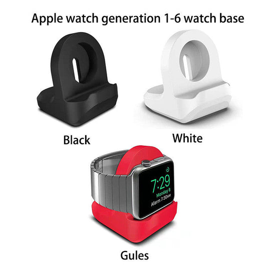 KTX-614547 Silicone Charging Stand for Apple Devices - Compact Desktop Base in Red, Dark Blue, Pink