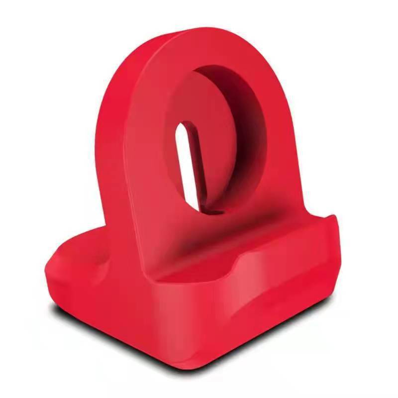 KTX-614547 Silicone Charging Stand for Apple Devices - Compact Desktop Base in Red, Dark Blue, Pink