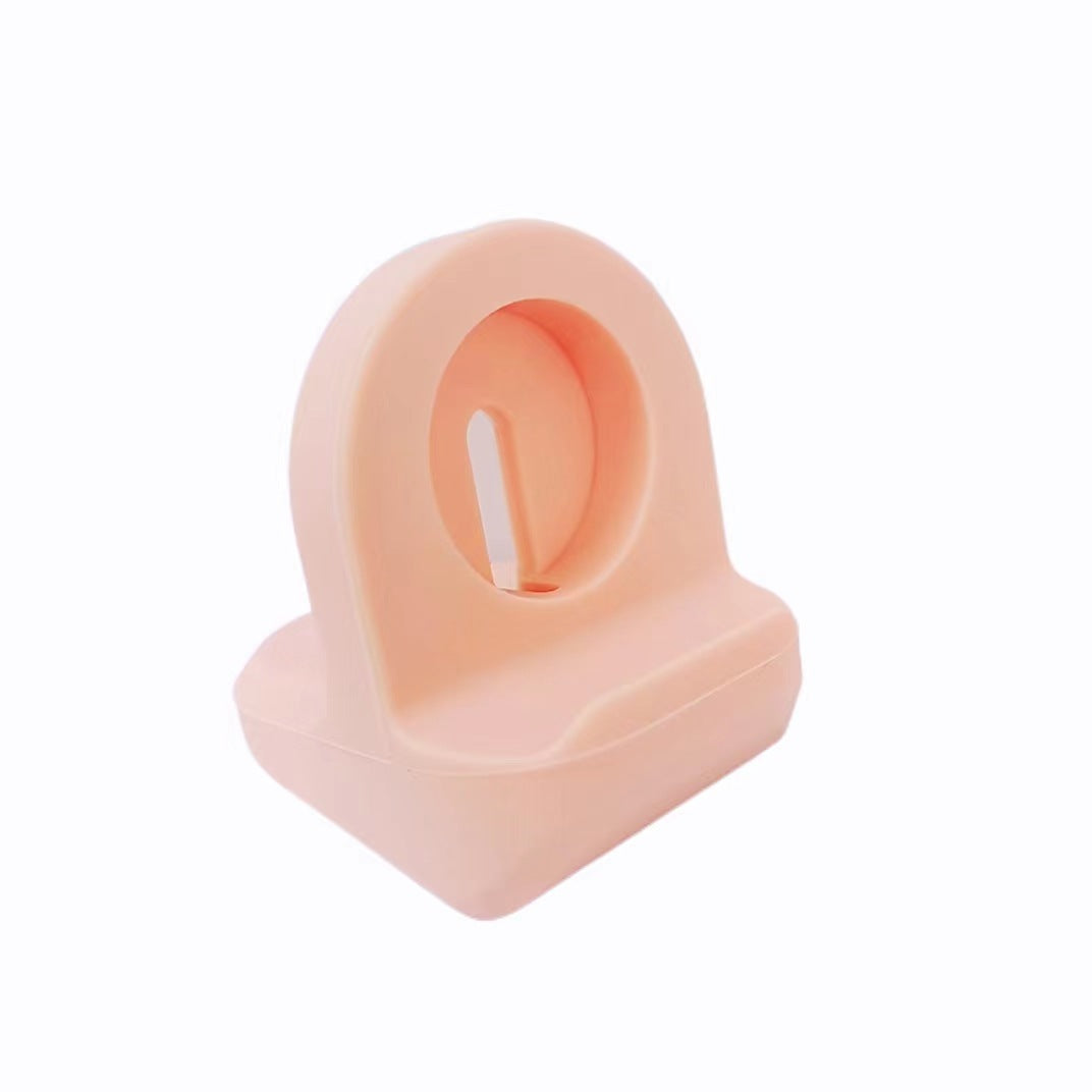 KTX-614547 Silicone Charging Stand for Apple Devices - Compact Desktop Base in Red, Dark Blue, Pink