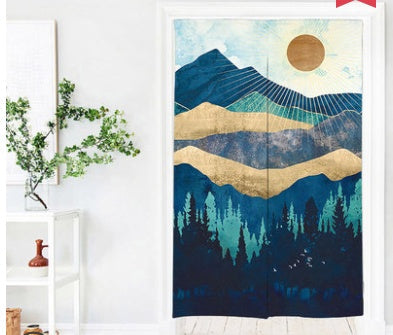 KTX-615187 Fabric Partition Curtain for Bedroom, Bathroom, and Kitchen – Versatile Polyester Fiber Design, Multiple Sizes & Abstract Patterns Available