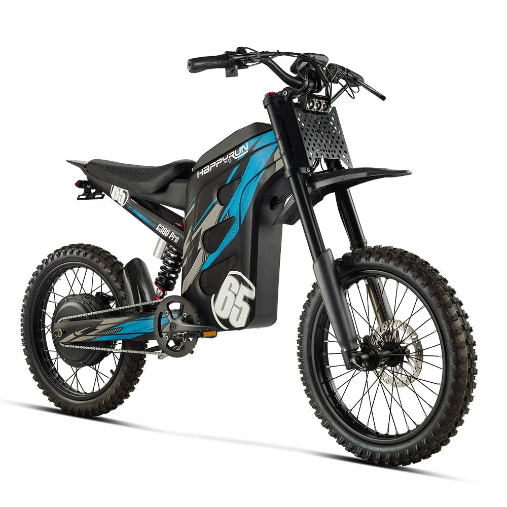 KTX-615187 G300 Pro 6500W Electric Dirt Bike - Off-Road Mountain E-bike, Blue Version, 72V Battery