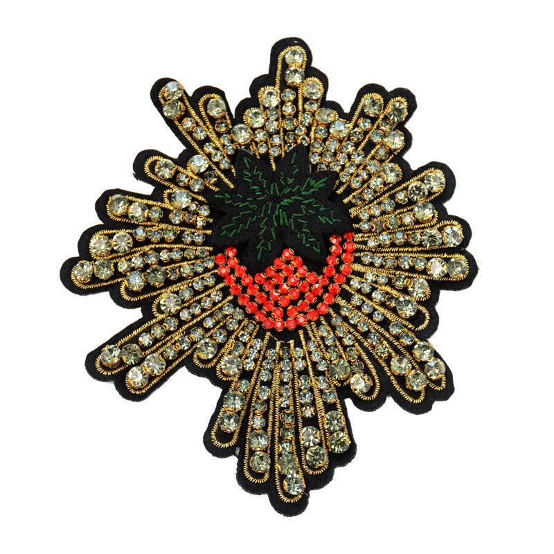 KTX-615315 Large Heart-shaped Cross Cloth Sticker for Shoes and Hats, Made from Durable Polyester