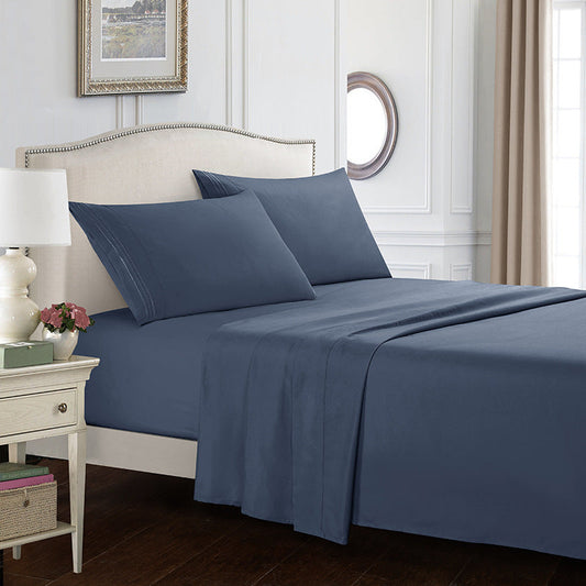 KTX-615955 Four-Piece Embroidered Solid Color Bedding Set in Various Sizes and Shades