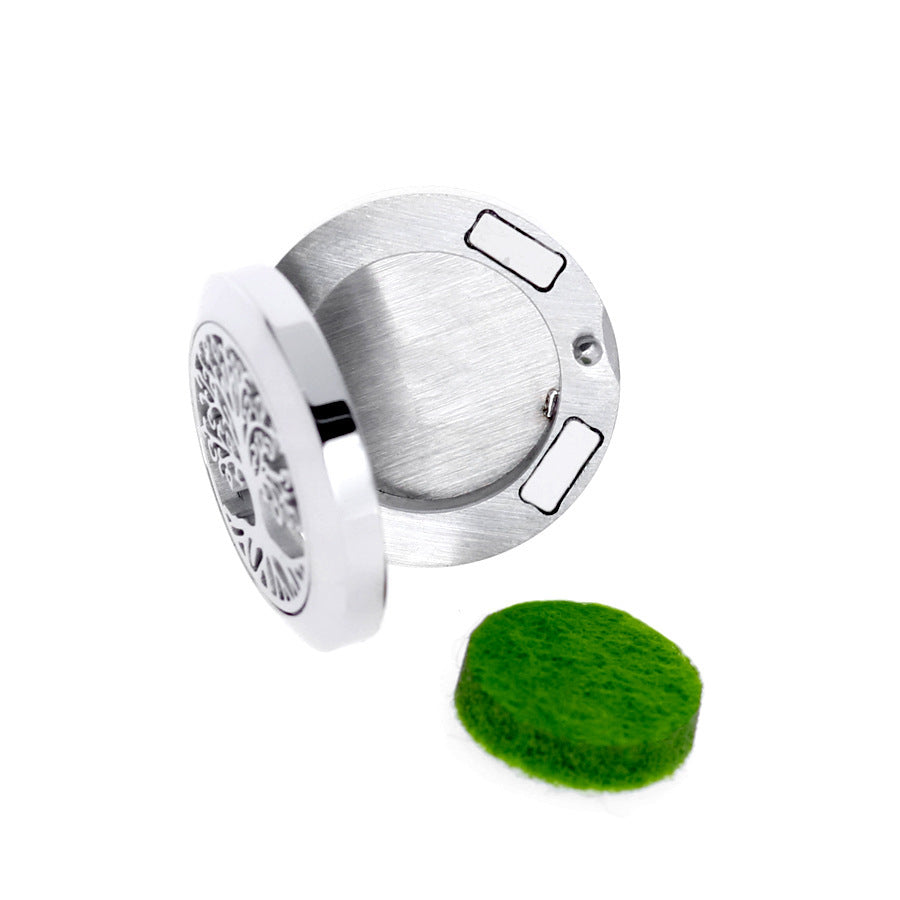 KTX-616467 Hollow Design Stainless Steel Cufflinks for Aromatherapy with Essential Oil Chamber