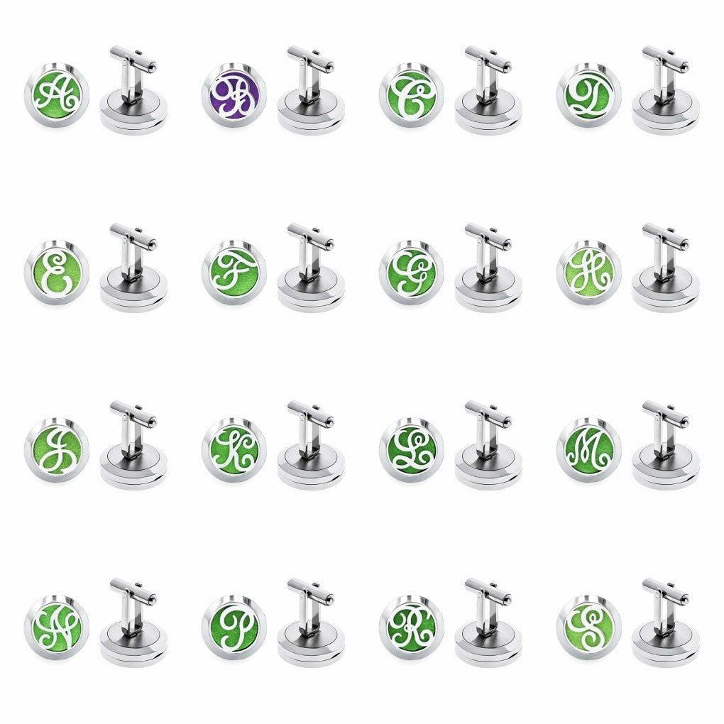 KTX-616467 Hollow Design Stainless Steel Cufflinks for Aromatherapy with Essential Oil Chamber