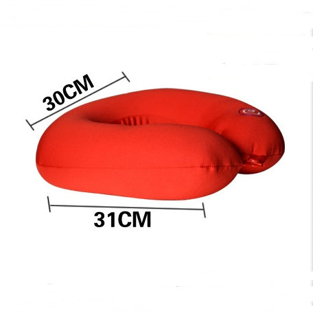 KTX-616467 U-Shaped Neck Massage Pillow with 6 Massage Patterns and Music Function - Available in Red, Blue, and Black