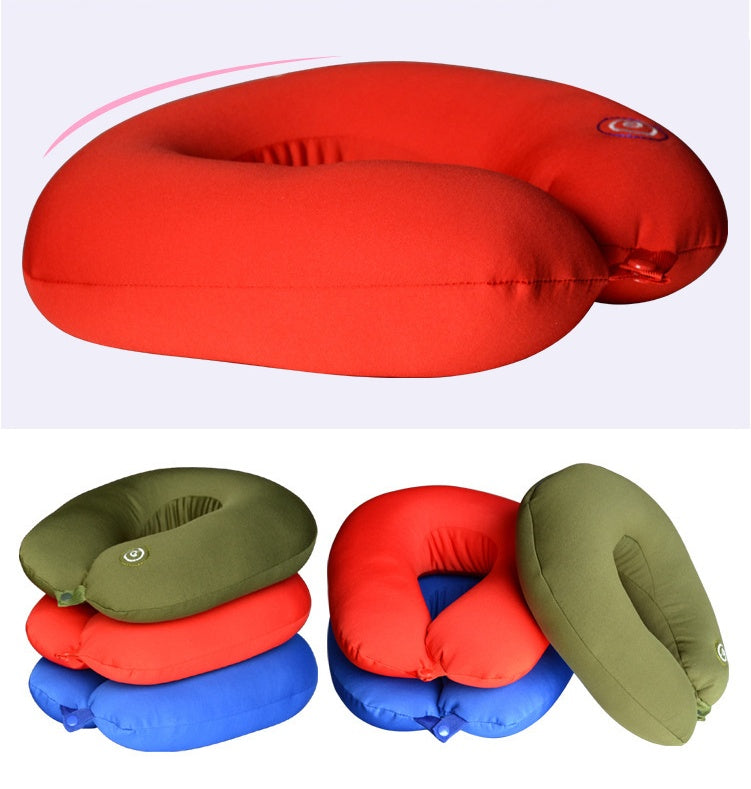 KTX-616467 U-Shaped Neck Massage Pillow with 6 Massage Patterns and Music Function - Available in Red, Blue, and Black