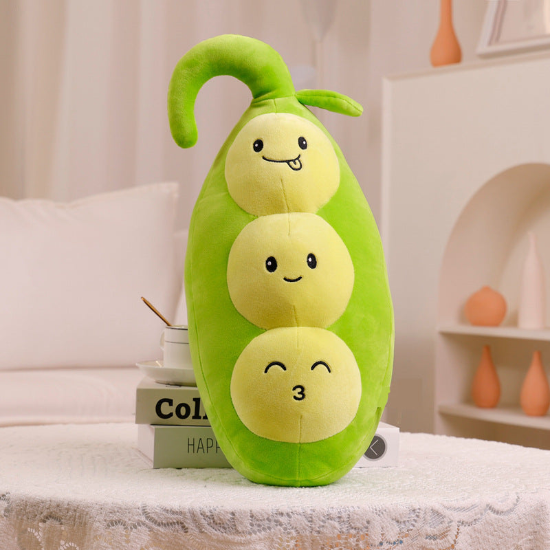 KTX-616595 Cartoon Fruit Plush Pillow Toy for Kids - Orange, Apple, Kiwi, Watermelon, Pepper, Peas Options