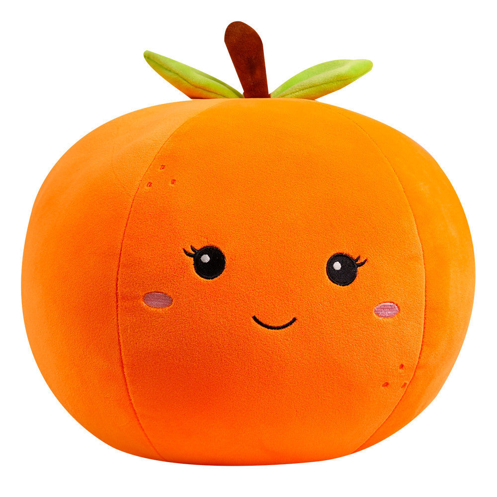 KTX-616595 Cartoon Fruit Plush Pillow Toy for Kids - Orange, Apple, Kiwi, Watermelon, Pepper, Peas Options