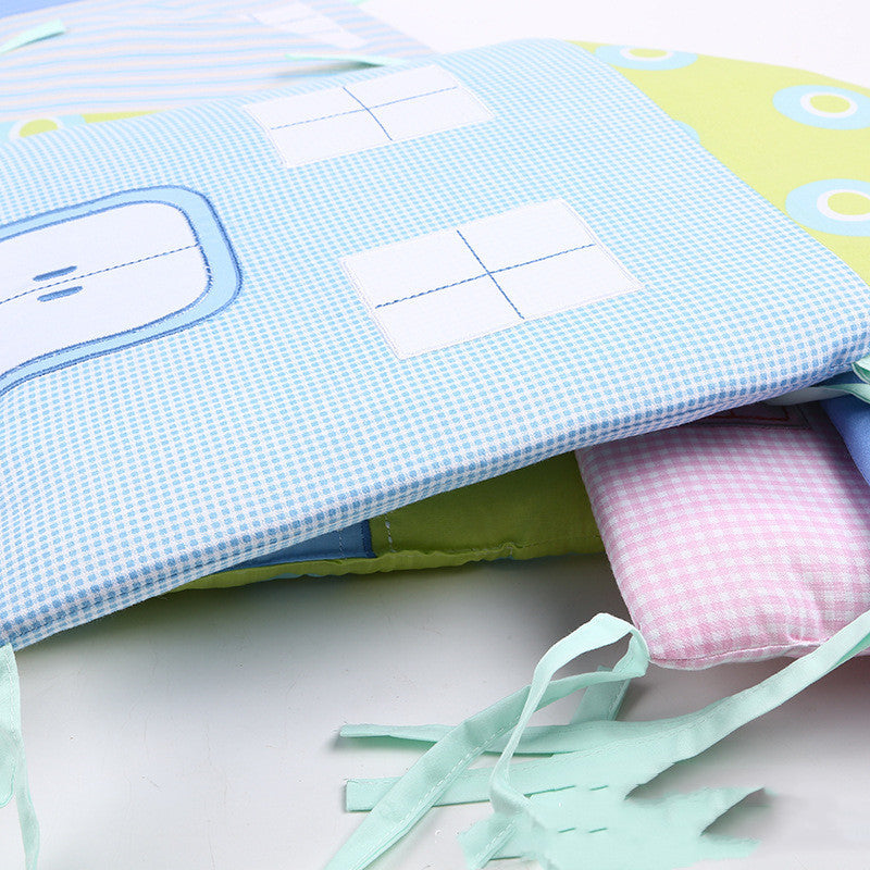 KTX-618259 Cartoon Pattern Cotton Baby Bed Linen - 30x30 Bed Circumference, All-season Use