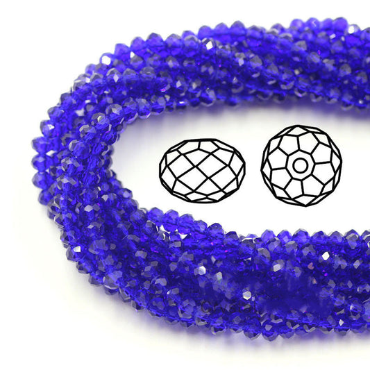 KTX-618771 Transparent Crystal Flat Glass Beads - 4x6MM in Assorted Colors