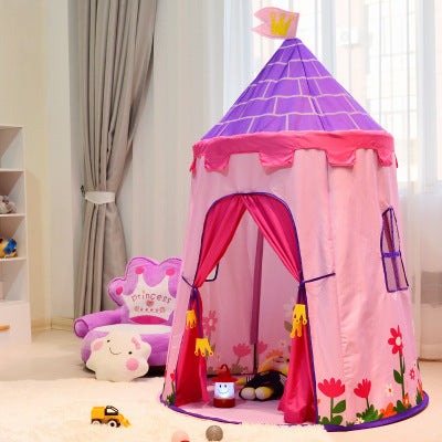 KTX-618899 Indoor Children's Play Tent House - Eco-Friendly Oxford Cloth Castle with Fiberglass Rod Support (110cm x 110cm x 150cm)