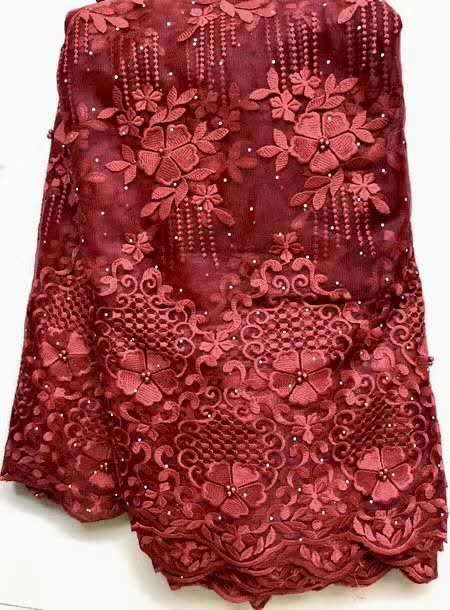 KTX-619923 Cotton Lace Embroidery Fabric - 100% Polyester, 145cm Wide, Ideal for Spring & Summer Projects