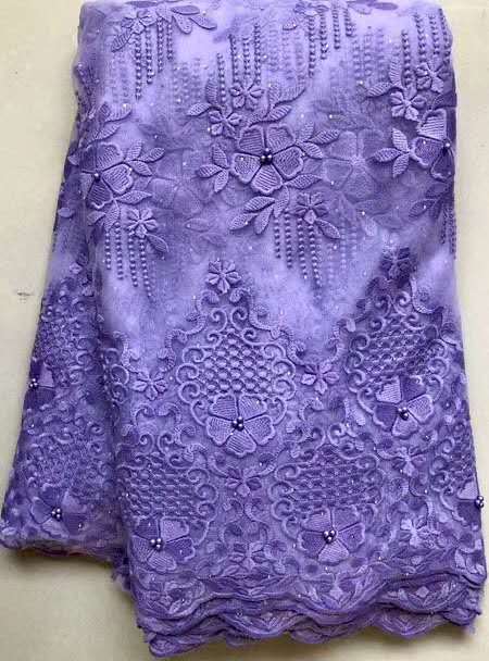 KTX-619923 Cotton Lace Embroidery Fabric - 100% Polyester, 145cm Wide, Ideal for Spring & Summer Projects