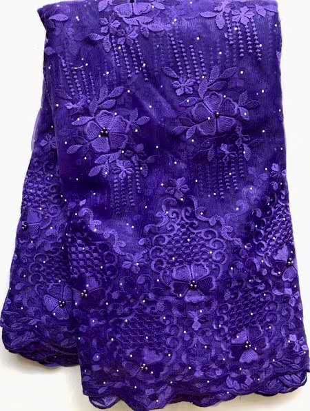 KTX-619923 Cotton Lace Embroidery Fabric - 100% Polyester, 145cm Wide, Ideal for Spring & Summer Projects