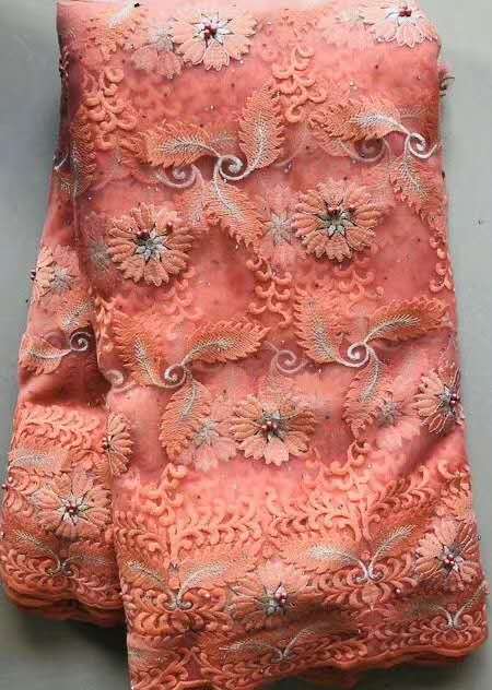 KTX-619923 Cotton Lace Embroidery Fabric - 100% Polyester, 145cm Wide, Ideal for Spring & Summer Projects