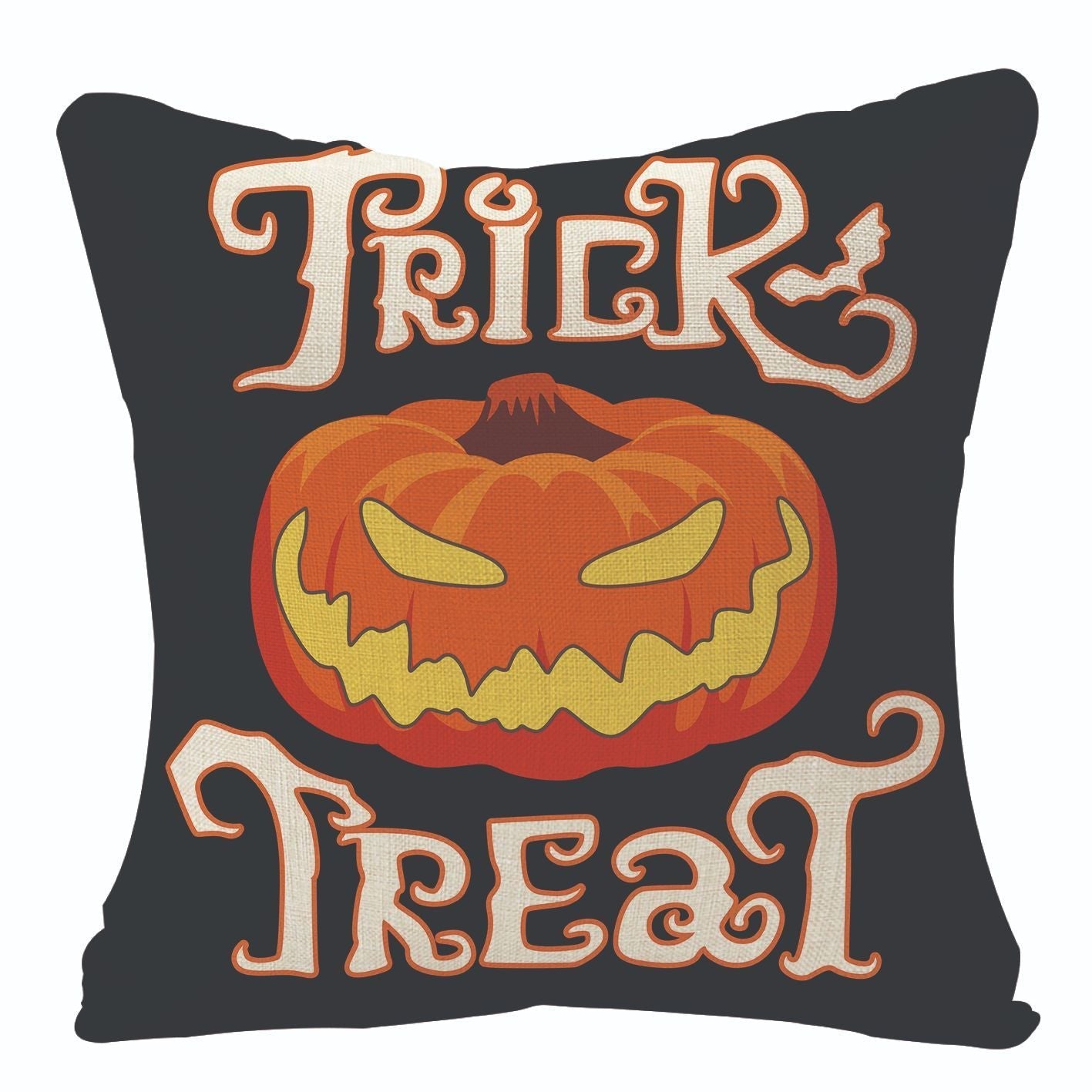 KTX-619923 Halloween-Themed Linen Print Pillowcase in Various Designs