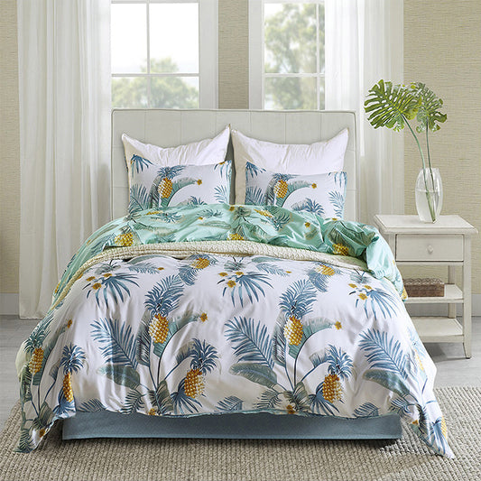 KTX-621011 Floral Polyester Duvet Cover Set - 3-Piece Bedding Collection
