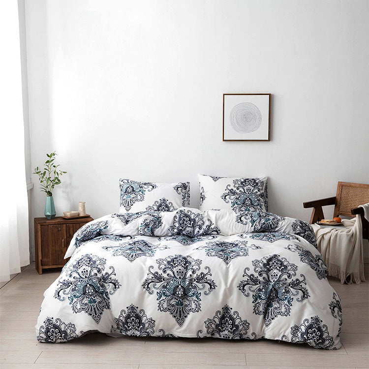 KTX-621011 Floral Polyester Duvet Cover Set - 3-Piece Bedding Collection