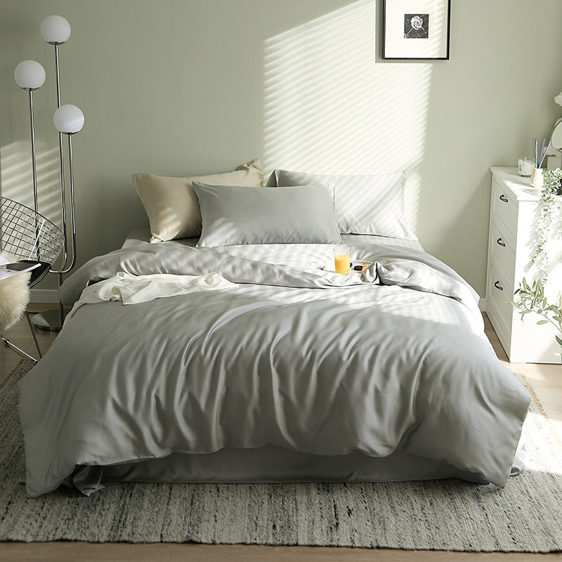 KTX-621075 Tencel Solid Color Bed Set - Four-Piece Collection with Various Color Options