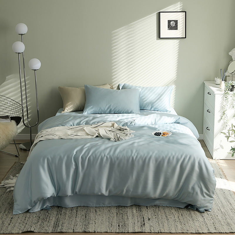 KTX-621075 Tencel Solid Color Bed Set - Four-Piece Collection with Various Color Options