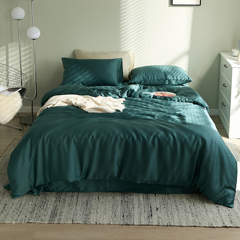 KTX-621075 Tencel Solid Color Bed Set - Four-Piece Collection with Various Color Options