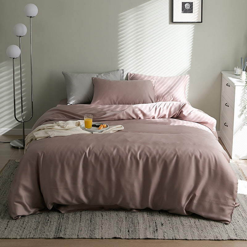 KTX-621075 Tencel Solid Color Bed Set - Four-Piece Collection with Various Color Options