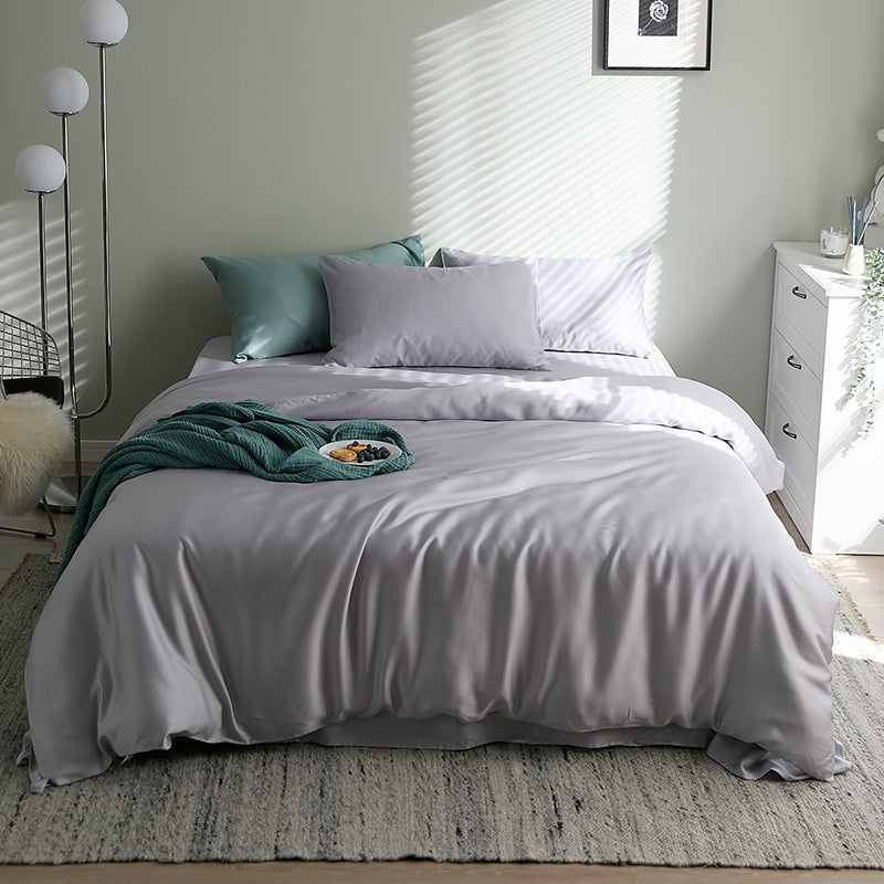 KTX-621075 Tencel Solid Color Bed Set - Four-Piece Collection with Various Color Options