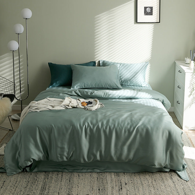 KTX-621075 Tencel Solid Color Bed Set - Four-Piece Collection with Various Color Options